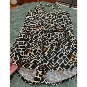 Lands' End Plus Size 18W 1x One-Piece Swimsuit Dress Animal Print Dress Strappy